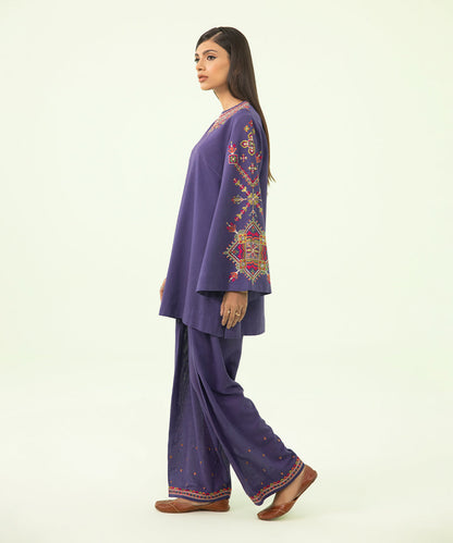 Sapphire - 2 Piece - Embroidered Cotton Karandi Suit