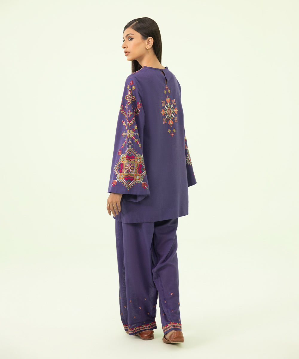 Sapphire - 2 Piece - Embroidered Cotton Karandi Suit