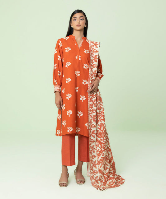 Sapphire - 3 Piece - Printed Khaddar Suit