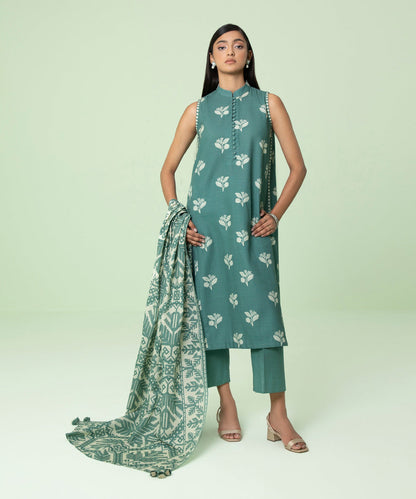 Sapphire - 3 Piece - Printed Khaddar Suit
