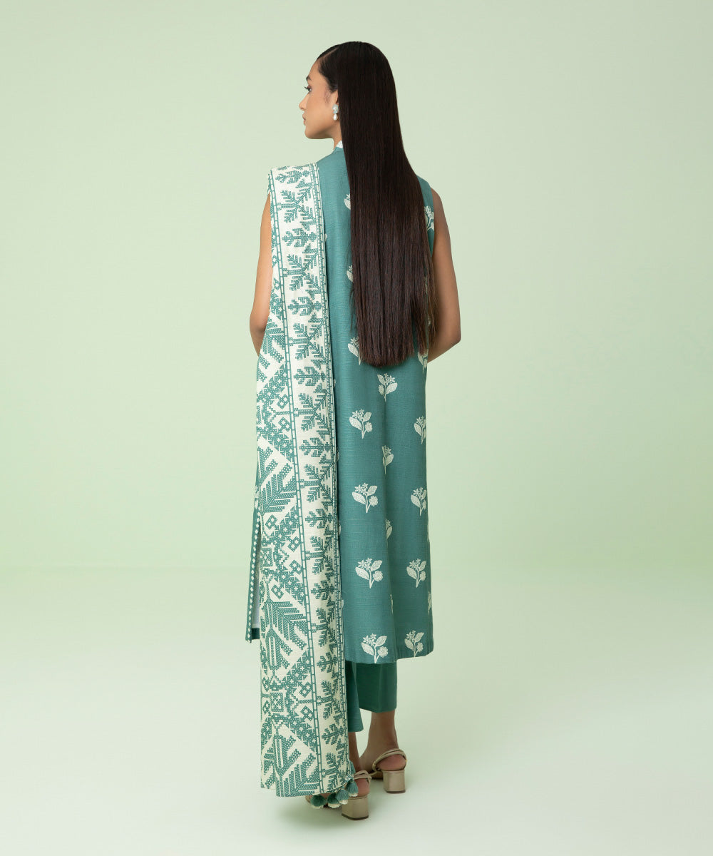 Sapphire - 3 Piece - Printed Khaddar Suit
