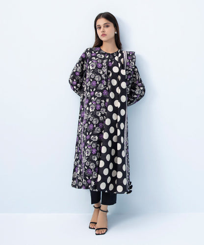 Sapphire - 3 Piece - Printed Khaddar Suit