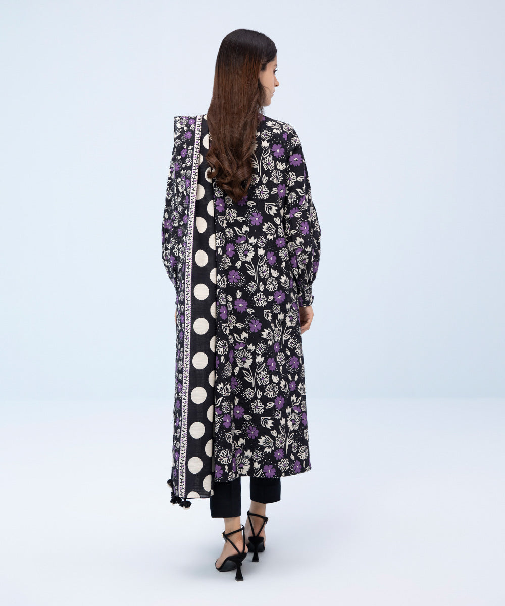 Sapphire - 3 Piece - Printed Khaddar Suit
