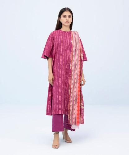 Sapphire - 3 Piece - Printed Khaddar Suit