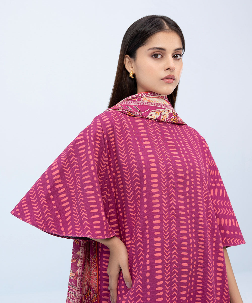Sapphire - 3 Piece - Printed Khaddar Suit