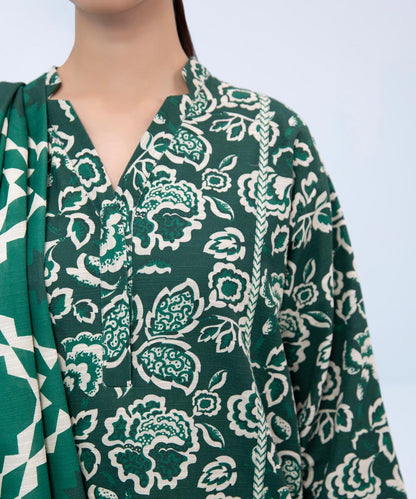 Sapphire - 3 Piece - Printed Khaddar Suit