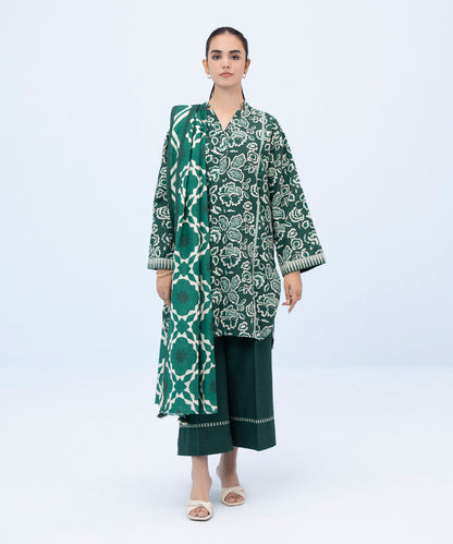 Sapphire - 3 Piece - Printed Khaddar Suit