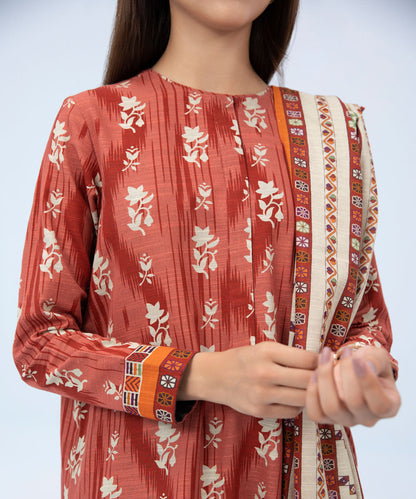 Sapphire - 3 Piece - Printed Khaddar Suit