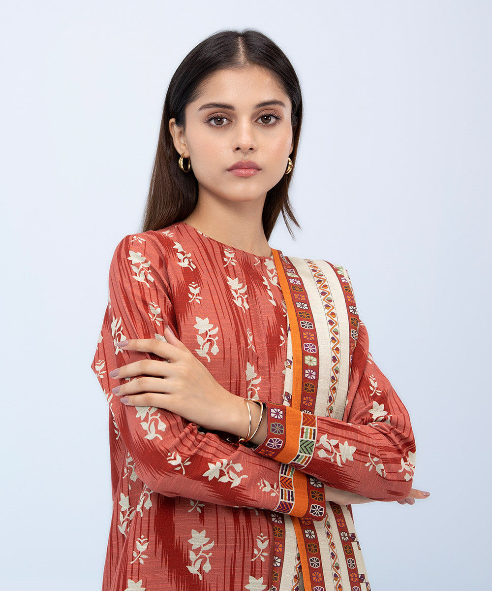Sapphire - 3 Piece - Printed Khaddar Suit