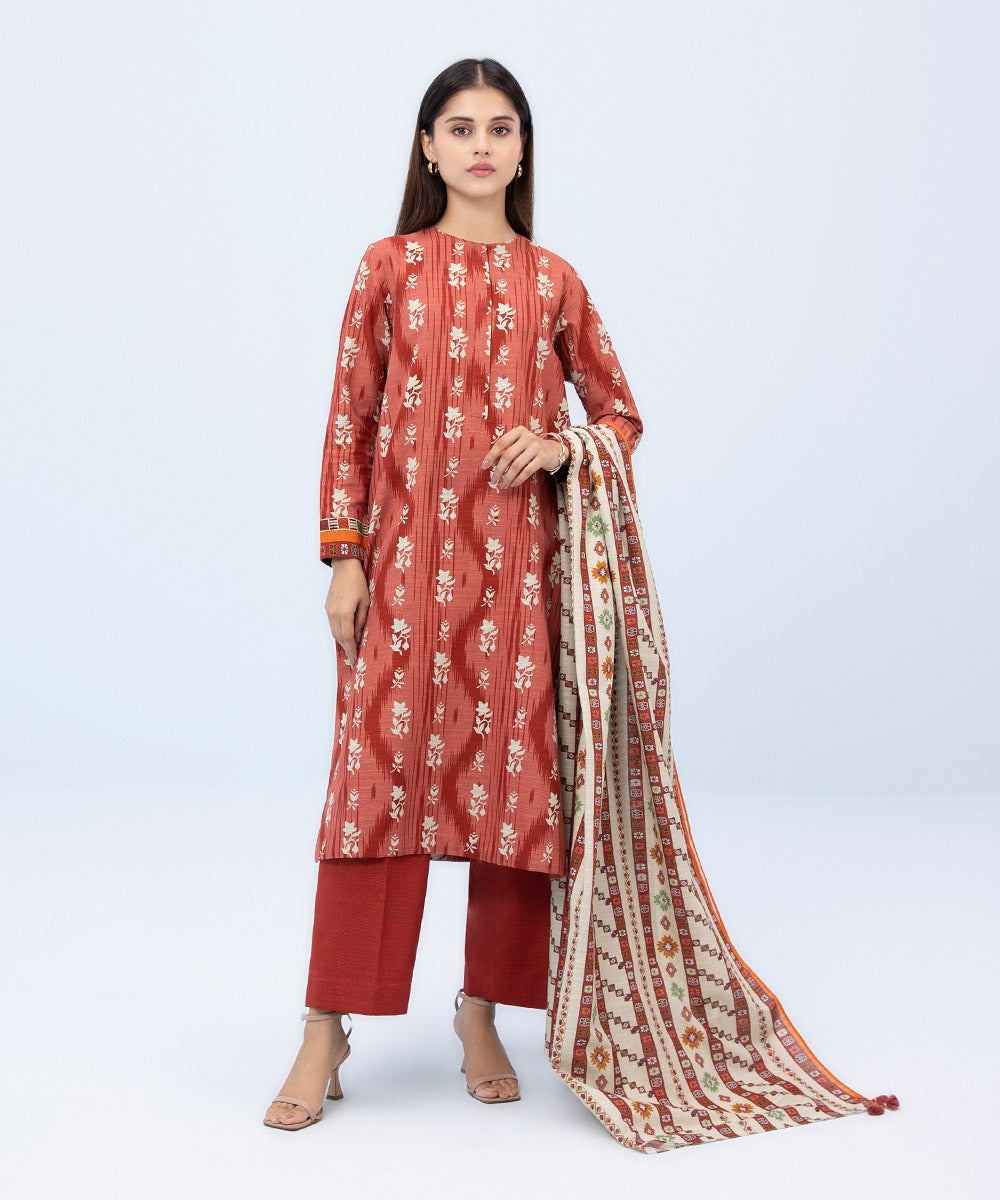 Sapphire - 3 Piece - Printed Khaddar Suit