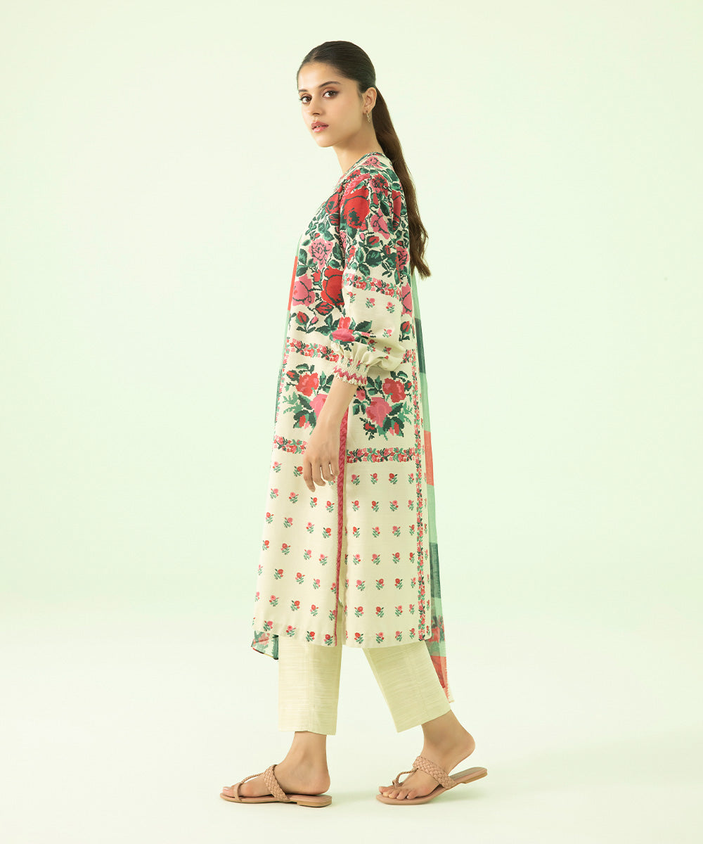 Sapphire - 3 Piece - Printed Khaddar Suit