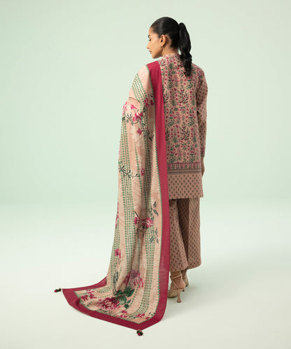 Sapphire - 3 Piece - Printed Khaddar Suit