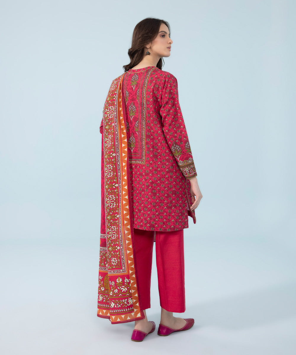 Sapphire - 3 Piece - Printed Khaddar Suit