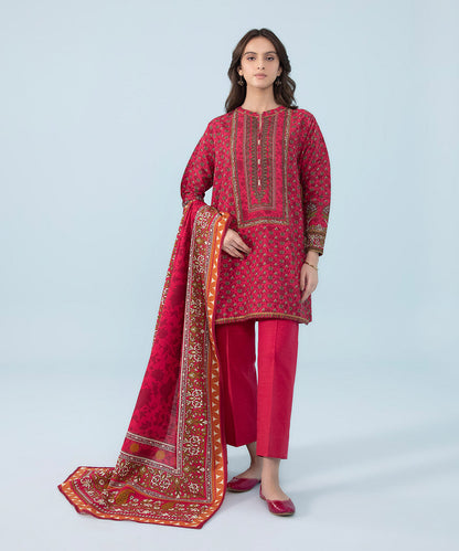 Sapphire - 3 Piece - Printed Khaddar Suit