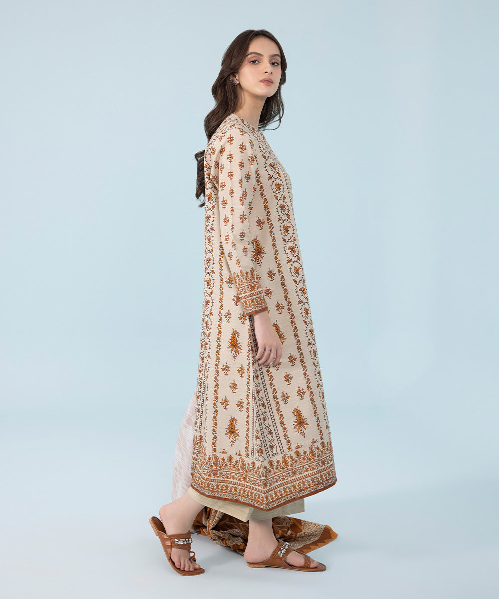 Sapphire - 3 Piece - Printed Khaddar Suit