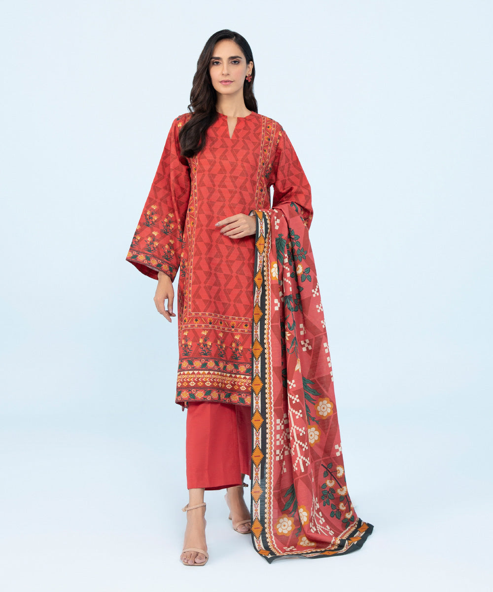 Sapphire - 3 Piece - Printed Khaddar Suit