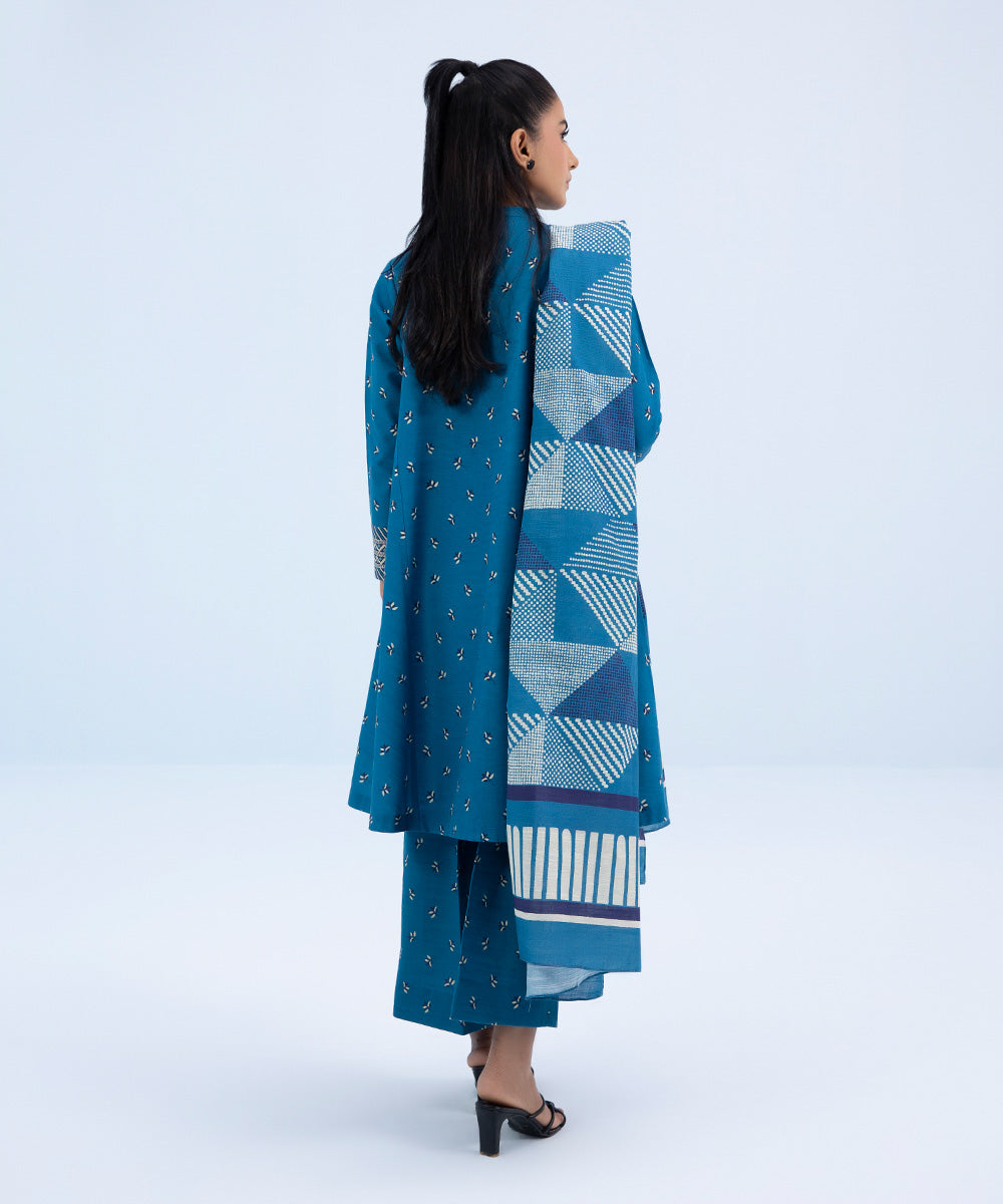 Sapphire - 3 Piece - Printed Khaddar Suit