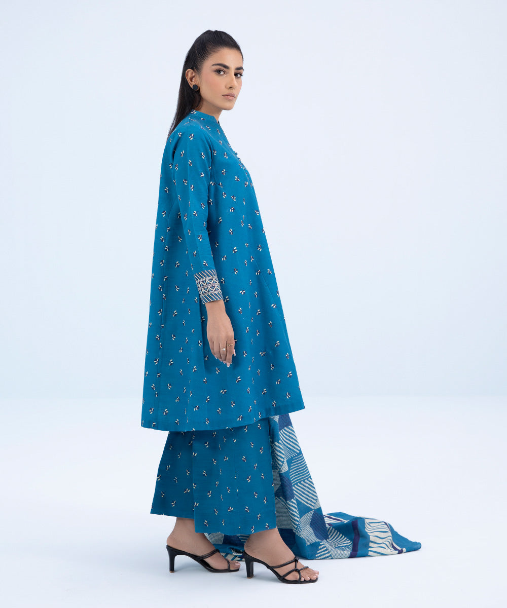 Sapphire - 3 Piece - Printed Khaddar Suit