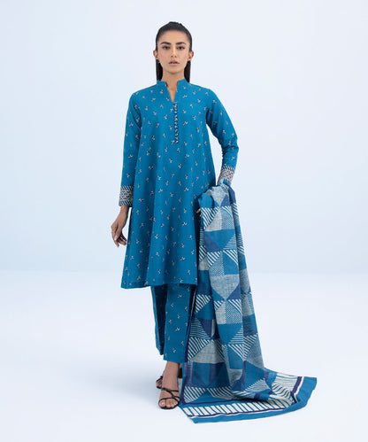 Sapphire - 3 Piece - Printed Khaddar Suit