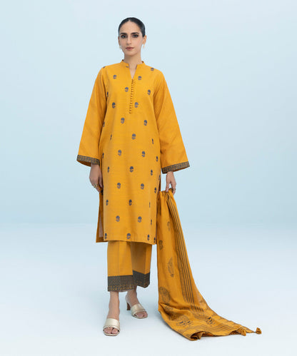 Sapphire - 3 Piece - Embroidered Zari Khaddar Suit