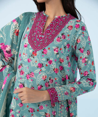 Sapphire - 3 Piece - Embroidered Khaddar Suit