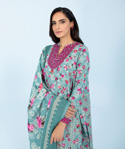 Sapphire - 3 Piece - Embroidered Khaddar Suit
