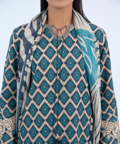 Sapphire - 3 Piece - Embroidered Khaddar Suit