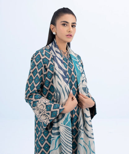 Sapphire - 3 Piece - Embroidered Khaddar Suit