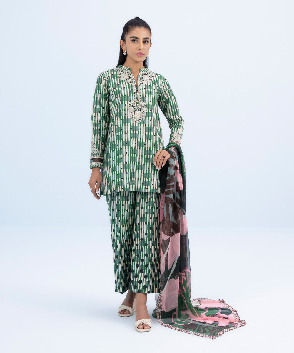 Sapphire - 3 Piece - Embroidered Khaddar Suit
