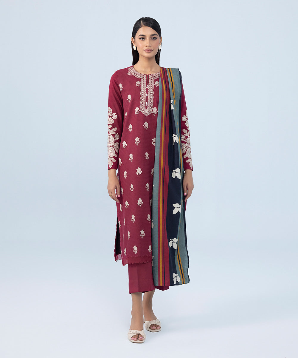 Sapphire - 3 Piece - Embroidered Dobby Suit
