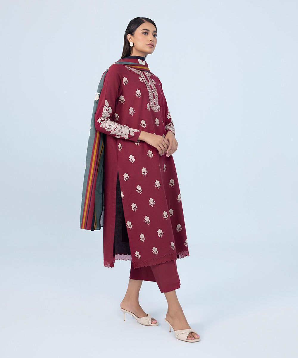Sapphire - 3 Piece - Embroidered Dobby Suit