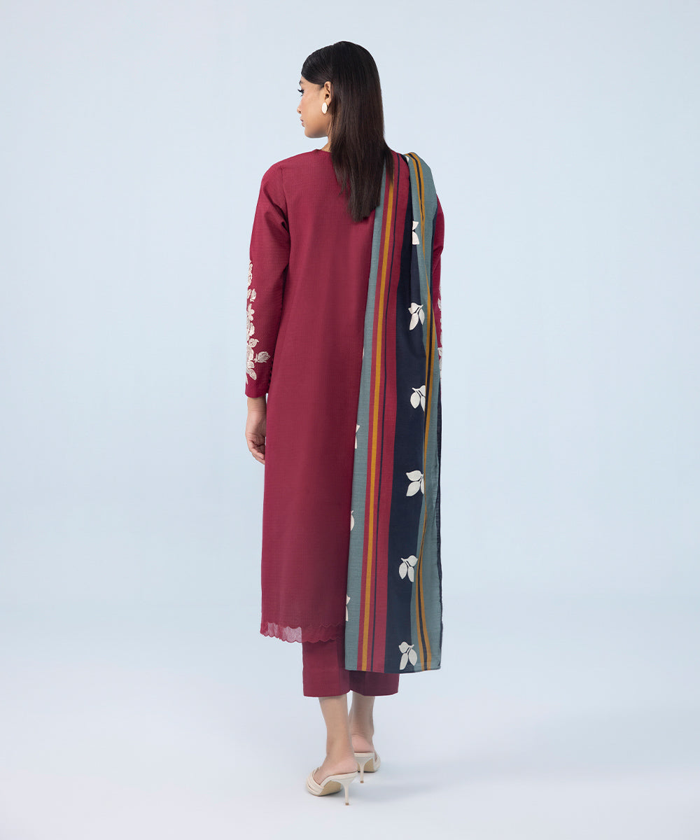 Sapphire - 3 Piece - Embroidered Dobby Suit
