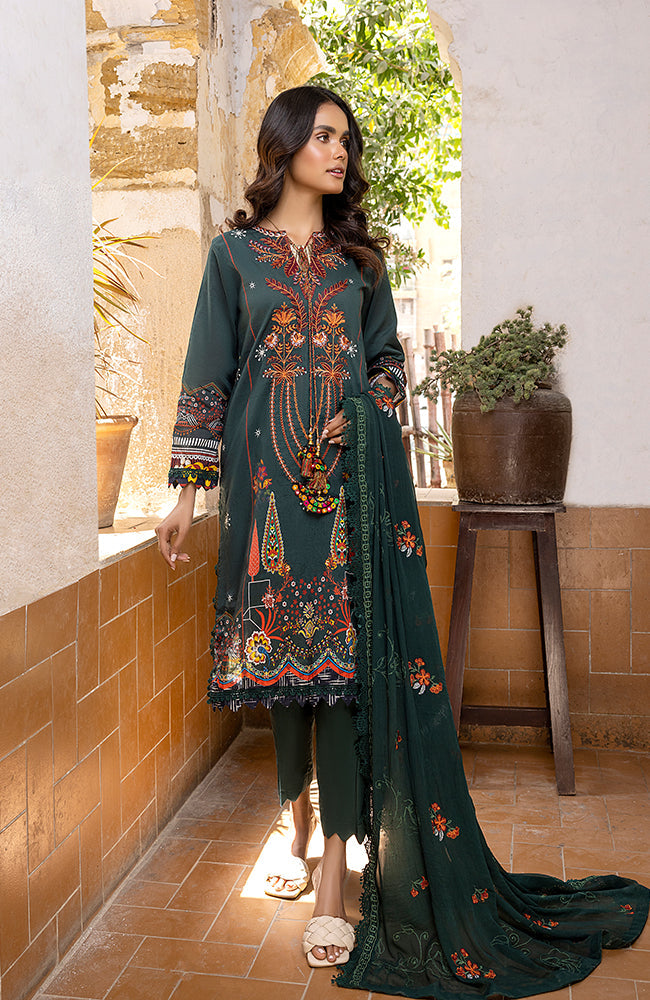 Alzohaib - 3 Piece Unstitched Embroidered Lawn-RFE-23-01