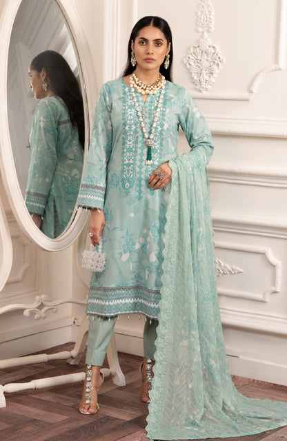 Alzohaib - 3-PIECE UNSTITCHED BAMBER CHIKANKARI DUPATTA -SBCD-23-01