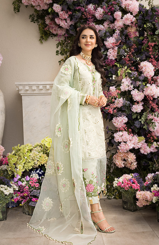 Alzohaib - 3 Piece Unstitched Luxury Embroidered Lawn-MLL-23-01