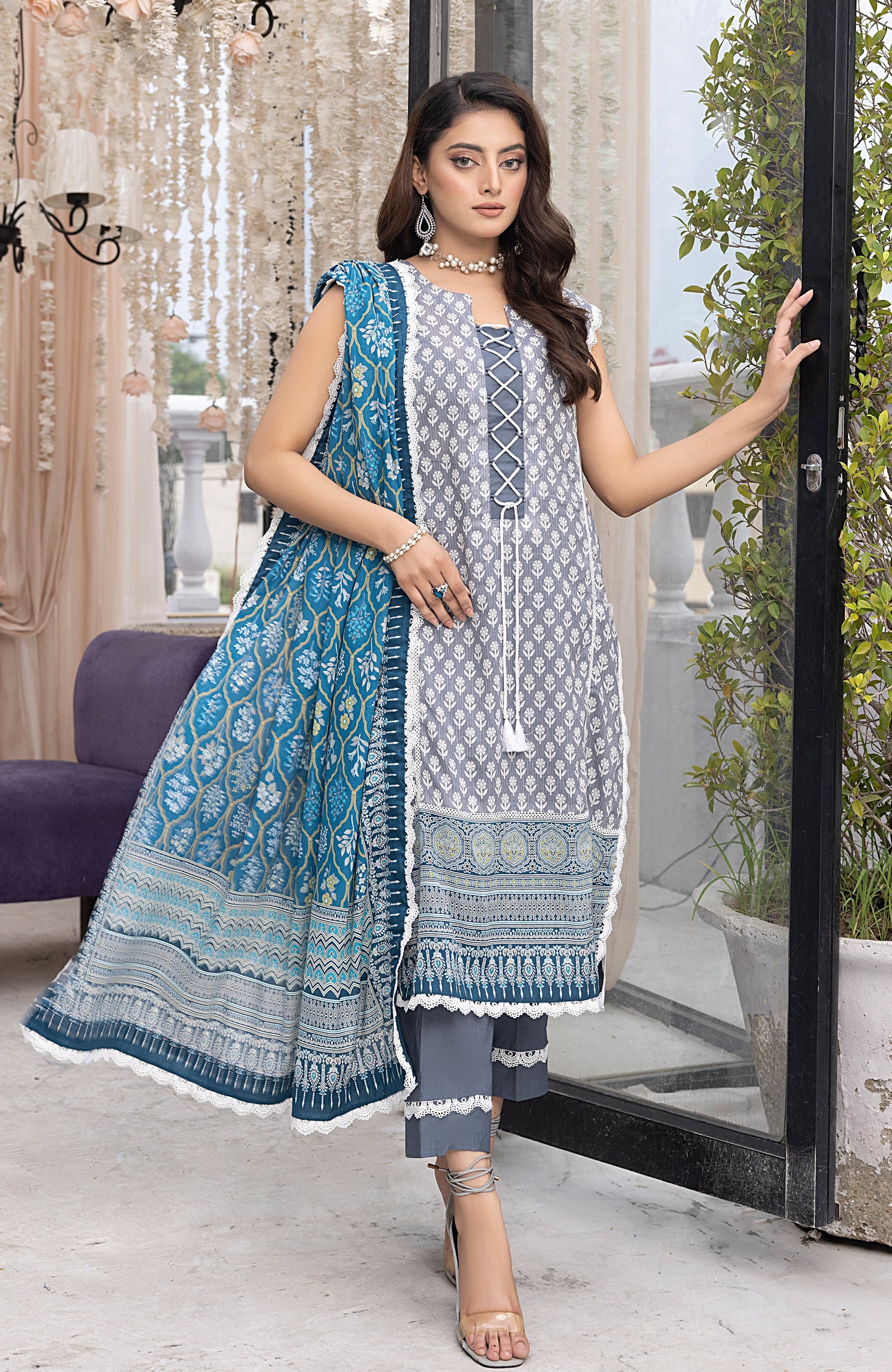 Alzohaib - 3 Piece Unstitched Printed Lawn-MDL-23-01