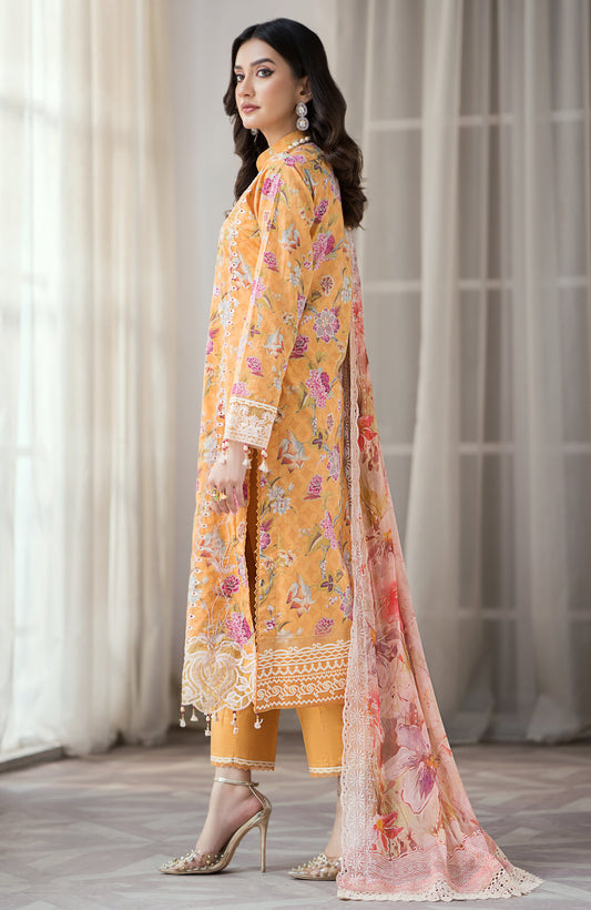 Alzohaib - 3 PIECE EMBROIDERED SUNSHINE CUTWORK-SBE-23-01