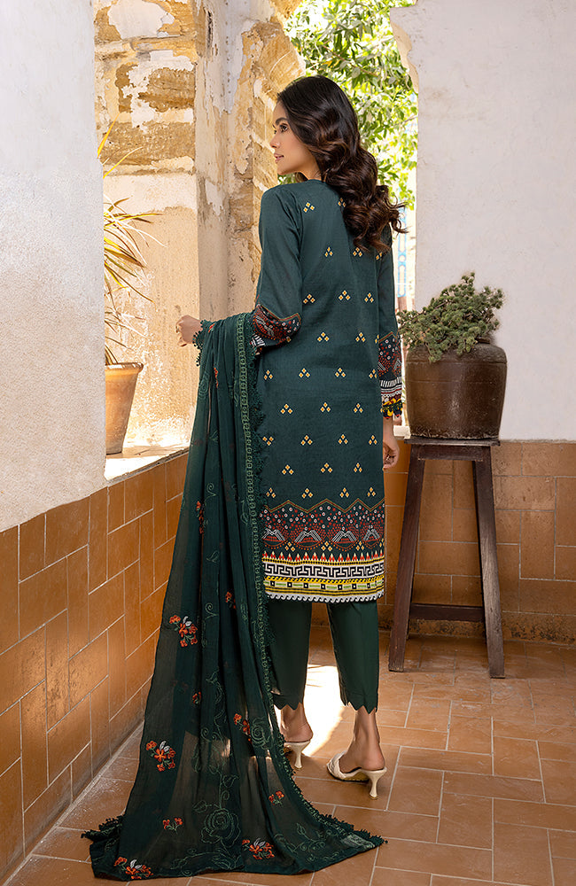 Alzohaib - 3 Piece Unstitched Embroidered Lawn-RFE-23-01