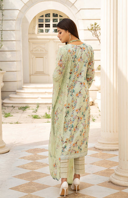 Alzohaib - 3-PIECE BAMBER CHIKANKARI DUPATTA -SSBCD-23-01 (STITCHED)