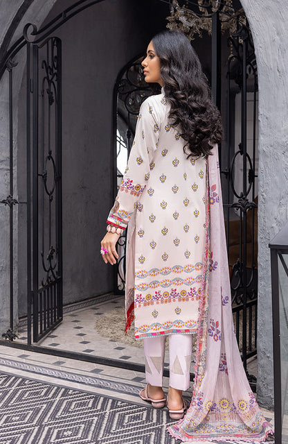 Alzohaib - 3 Piece Unstitched Embroidered Lawn-CFEL-23-01