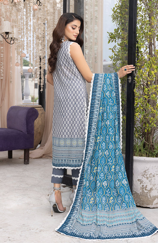 Alzohaib - 3 Piece Unstitched Printed Lawn-MDL-23-01