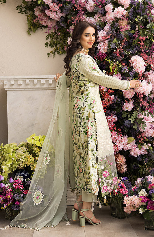 Alzohaib - 3 Piece Unstitched Luxury Embroidered Lawn-MLL-23-01