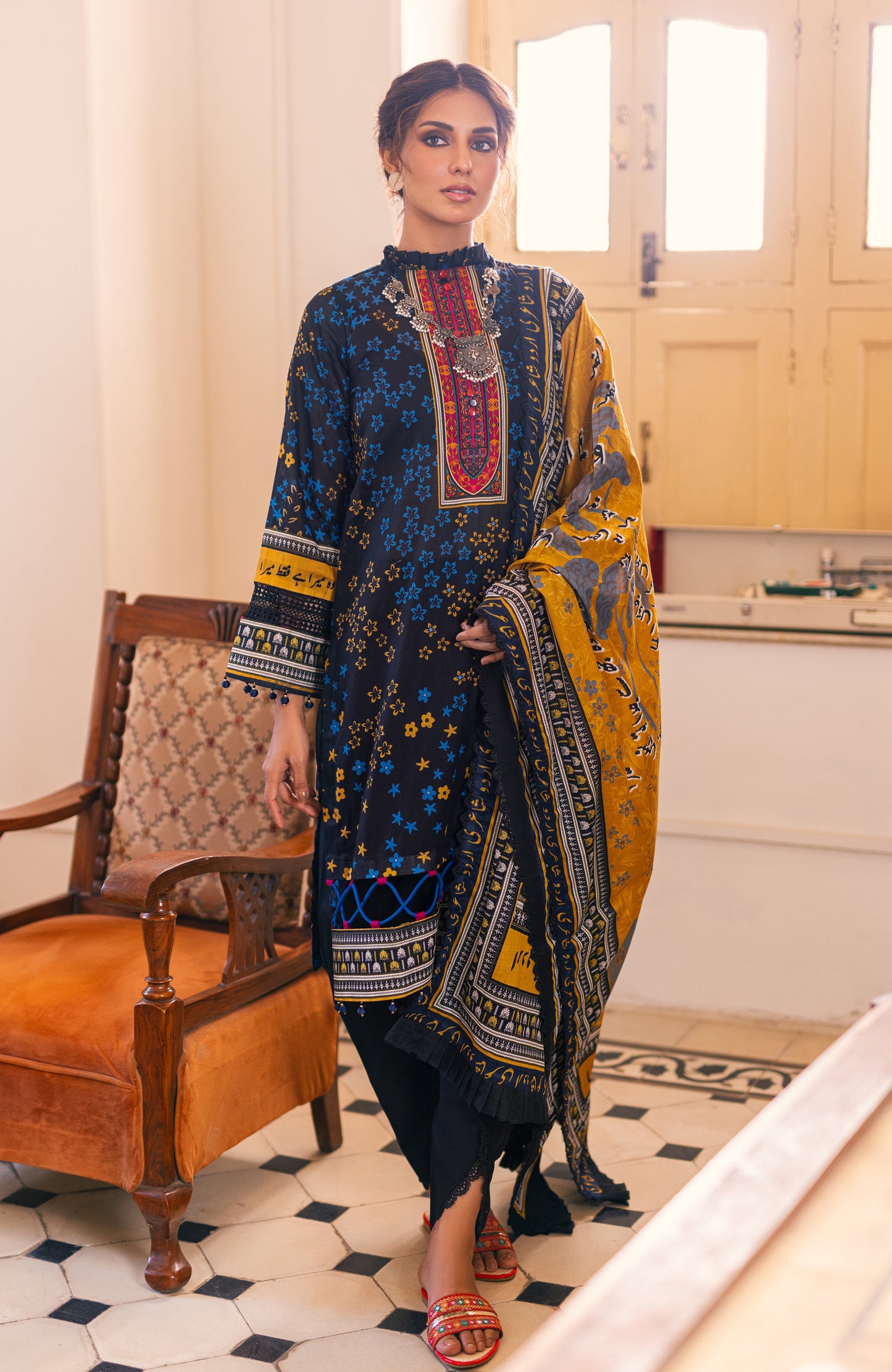 Alzohaib - 3-Piece Unstitched Digital Printed Cambric-AKC-23-10