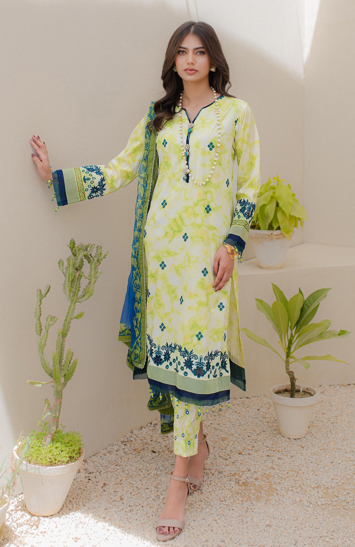 Alzohaib - 3-PIECE UNSTITCHED SUNSHINE PRINTKARI-SPK-23-10