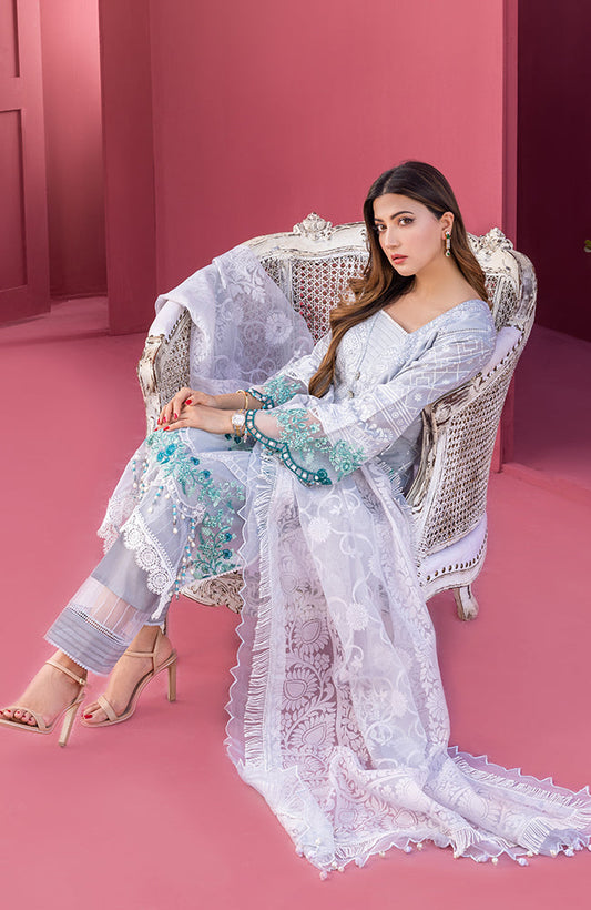 Alzohaib - 3 PIECE UNSTITCHED EMBROIDERED RUNGKARI BY MAHIYMAAN-RKM-23-10