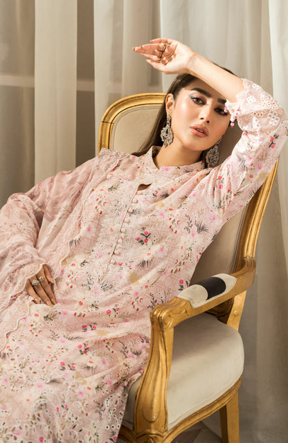 Alzohaib - 3 PIECE EMBROIDERED SUNSHINE CUTWORK-SBE-23-10