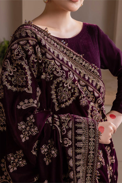 Baroque - EMBROIDERED VELVET SHAWL VS-38