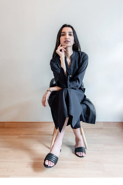 Ayesha Naveed - Black cotton matching seperates