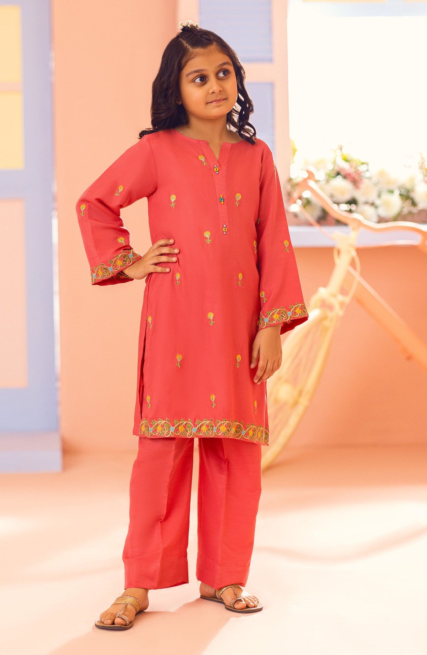 Orient - Stitched 2 Piece Embroidered Raw Silk Shirt and Raw Silk Pant