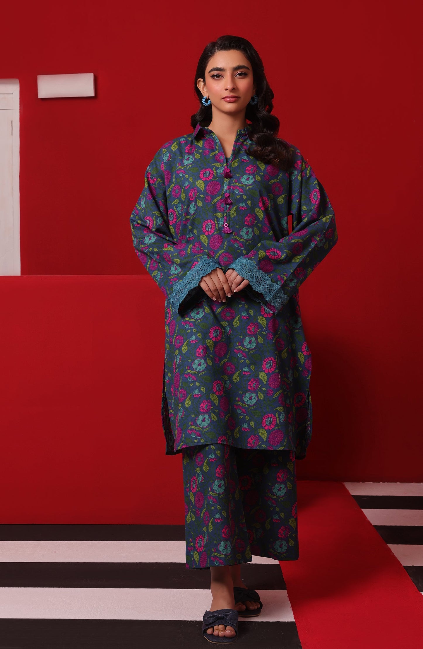 Orient - Stitched 2 Piece Printed Khaddar Shirt and Khaddar Pant